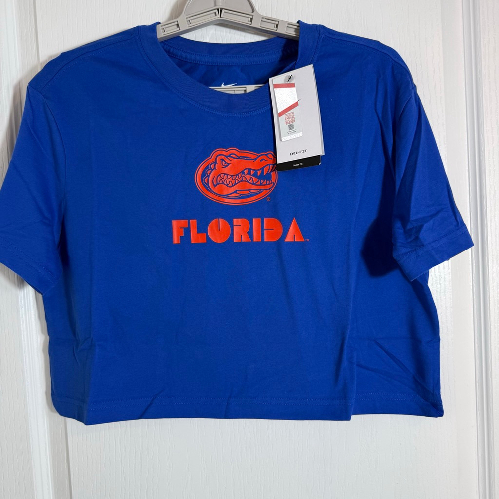 Women's Nike Blue Florida Gators Short Sleeve Crop Top S